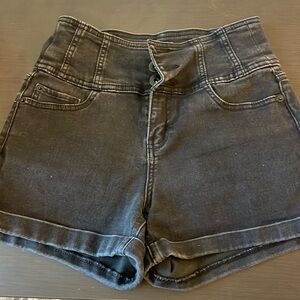 Black High Rise Shorts